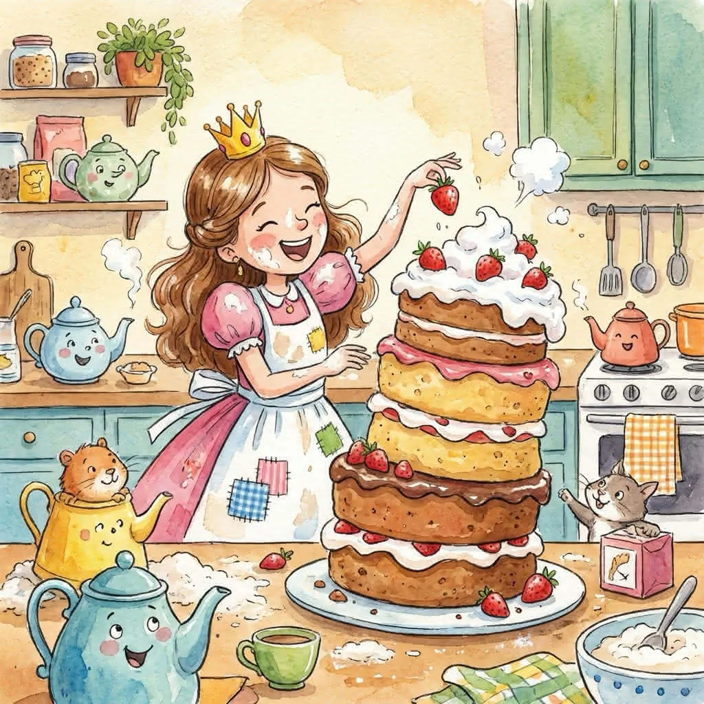 Illustratie bij de taart